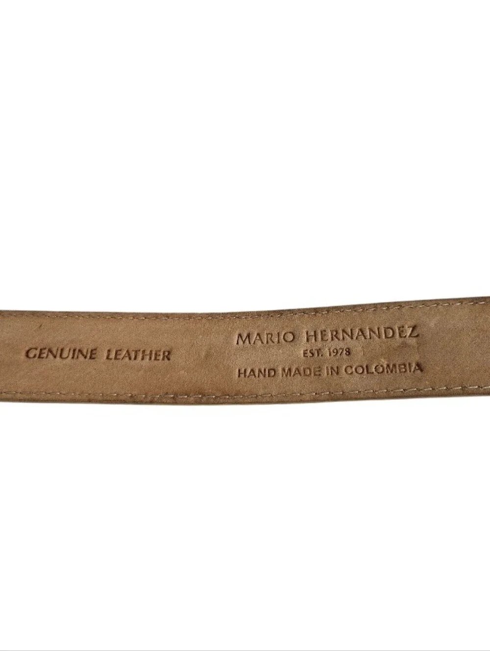 Mario Hernandez Men's Tan Leather Belt with Silver Buckle